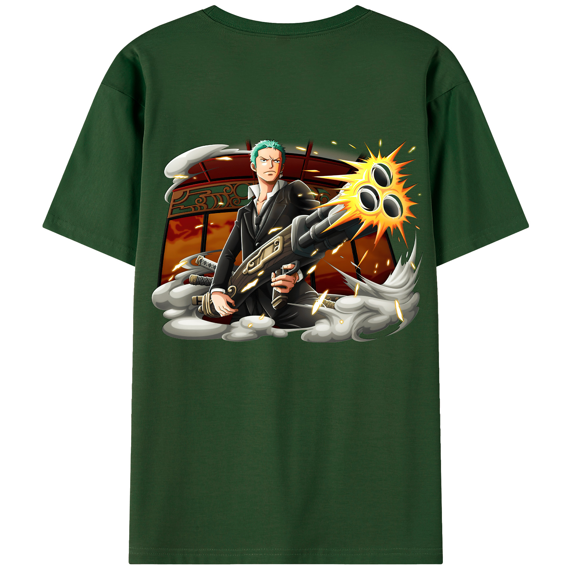 ワンピース ロロノア・ゾロ ONE PIECE Roronoa Zoro 綿100％半袖Tシャツ（背面プリント）